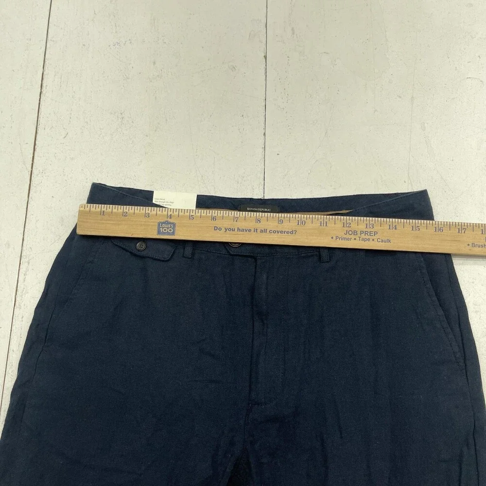 Banana Republic Pants Mens 31x30 Blue Slim Straight Linen Blend Chino Trouser